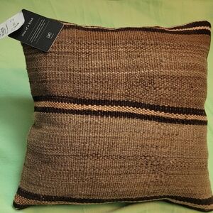 Brown and Tan Woven Pillow